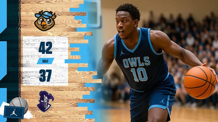 Dynamic basketball score template featuring a textured wood background, score display in the center, player photo on the right, and team logos. Designed for score updates and highlights.