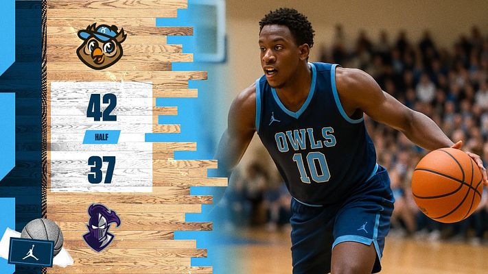 Dynamic basketball score template featuring a textured wood background, score display in the center, player photo on the right, and team logos. Designed for score updates and highlights.