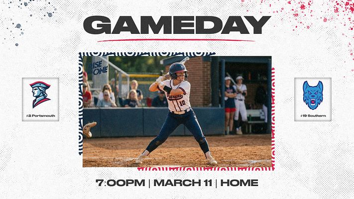 Gameday sports graphic template featuring a player in action, bold title, team logos on sides, and game details below, suitable for social media posts.