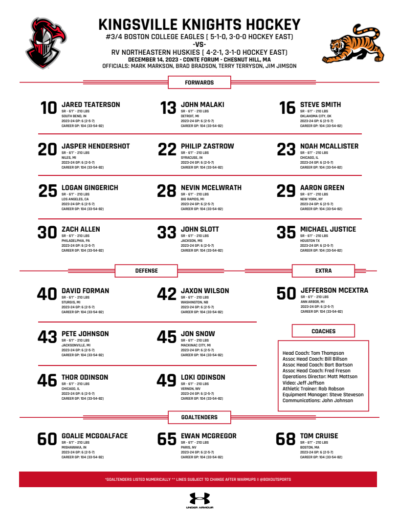 Hockey Line Chart